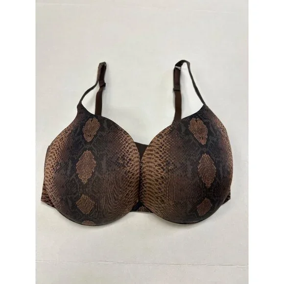 SKIMS Ultimate Push Up Plunge Bra Espresso Snake Print Size 36DDD NWT - Picture 2 of 4